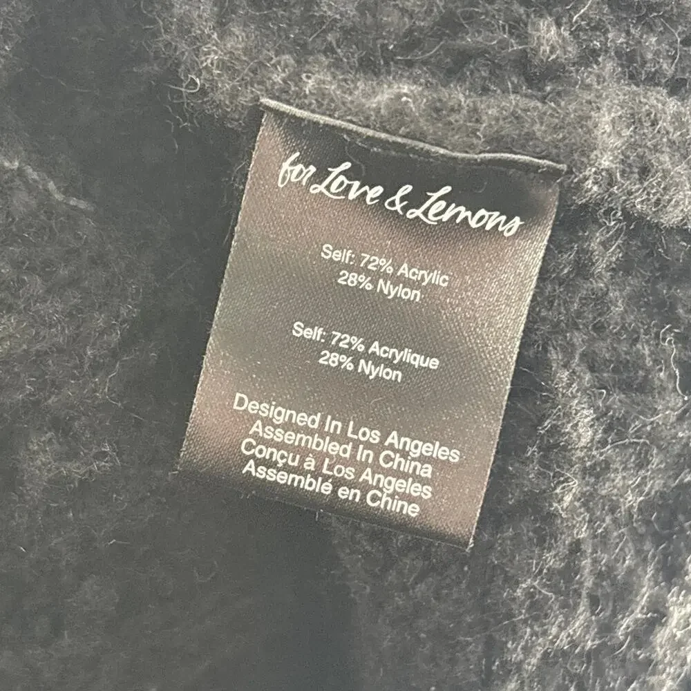 For Love & Lemons Black Amaryllis Oversized Floral Button Down Cardigan